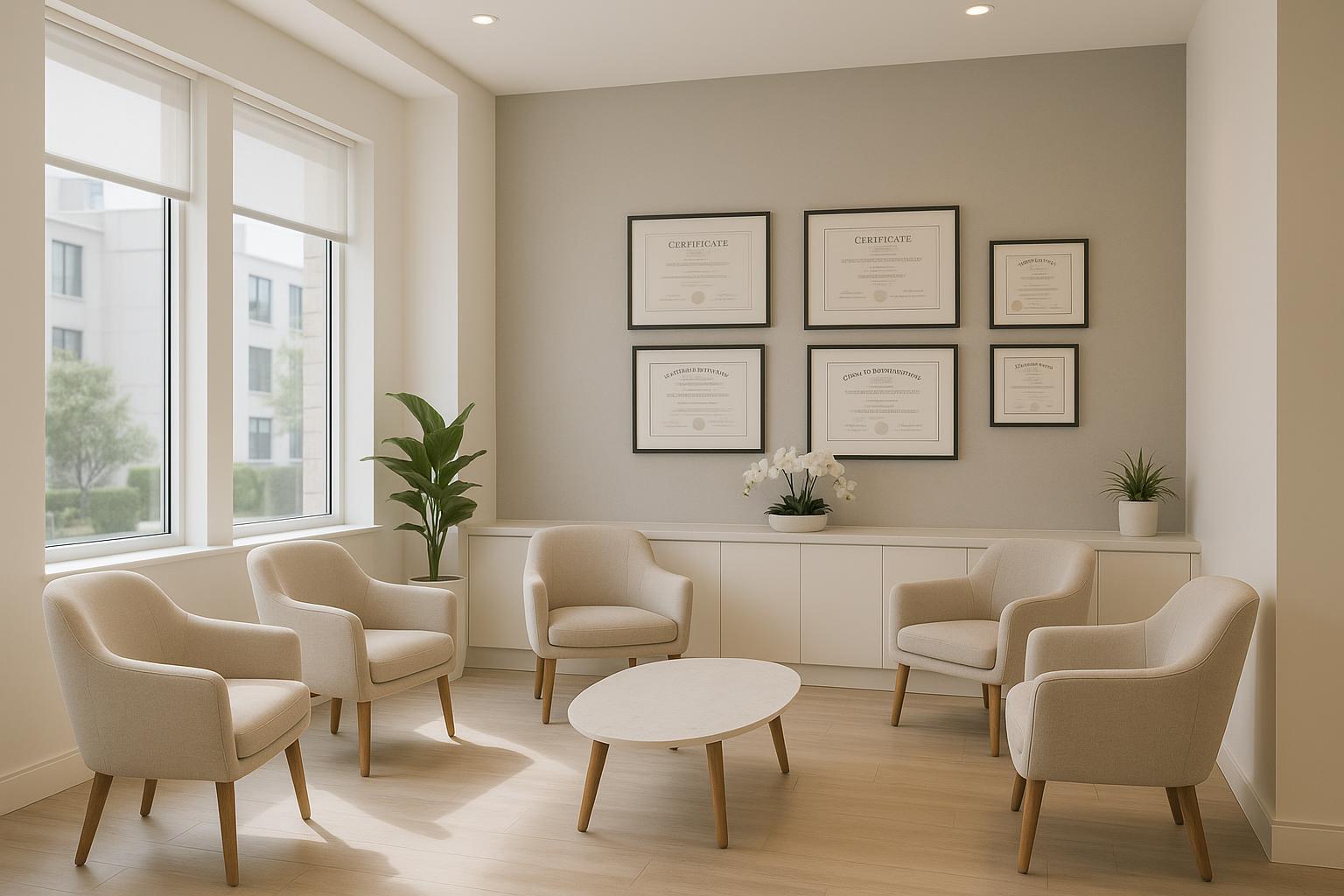 Modern plastic surgery clinic waiting room